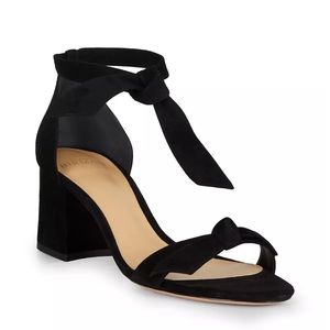 Alexandre Birman 60 MM Clarita Bow Suede Sandals Black size 37.5/7.5 fits TTS